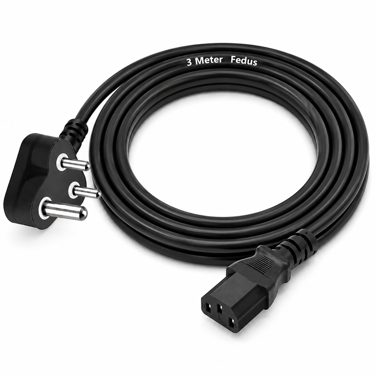 FEDUS 10A C13 to Indian Plug IEC Power Cable (PC / PSU / Server Use)