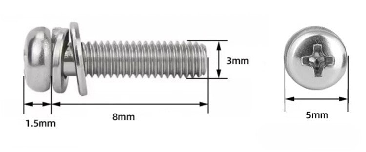 M3x8mm / M3x10mm Antminer aluminum plate fixing screws (pack of 5)