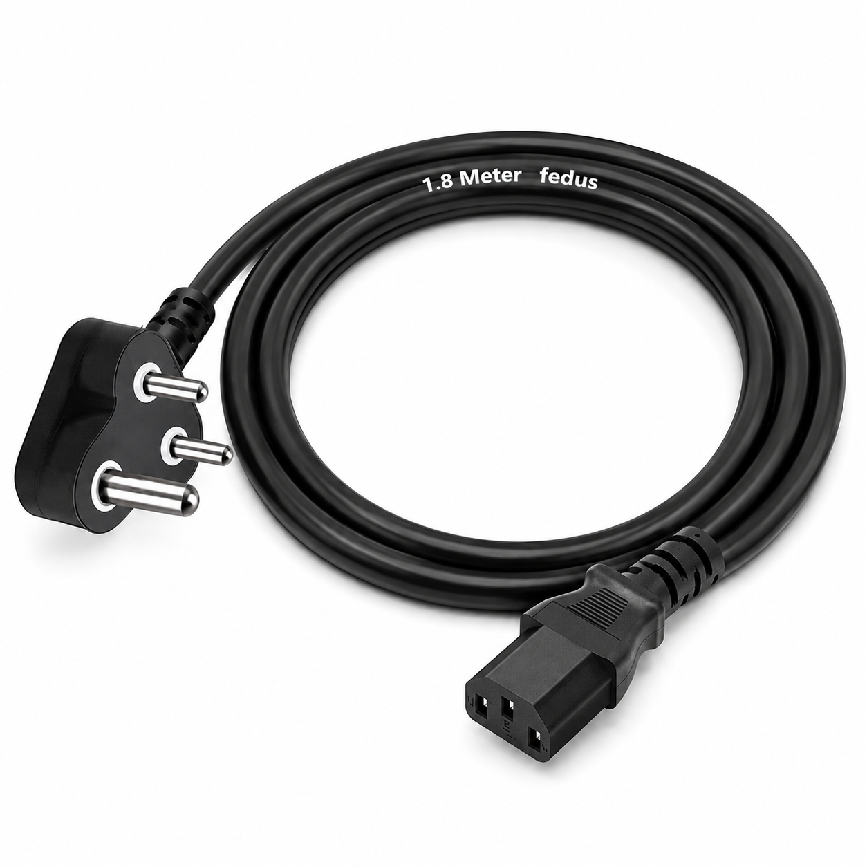 FEDUS 10A C13 to Indian Plug IEC Power Cable (PC / PSU / Server Use)