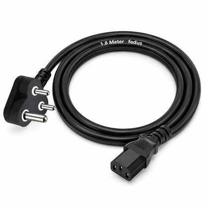 FEDUS 10A C13 to Indian Plug IEC Power Cable (PC / PSU / Server Use)