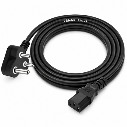 FEDUS 10A C13 to Indian Plug IEC Power Cable (PC / PSU / Server Use)