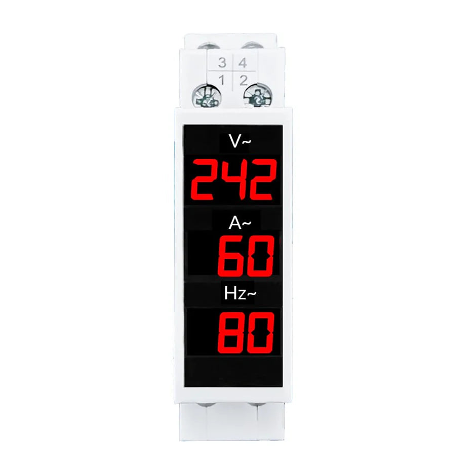 Amicisense Single Phase 100A Digital Meter | Voltage, Current & Frequency Display 80–500V AC