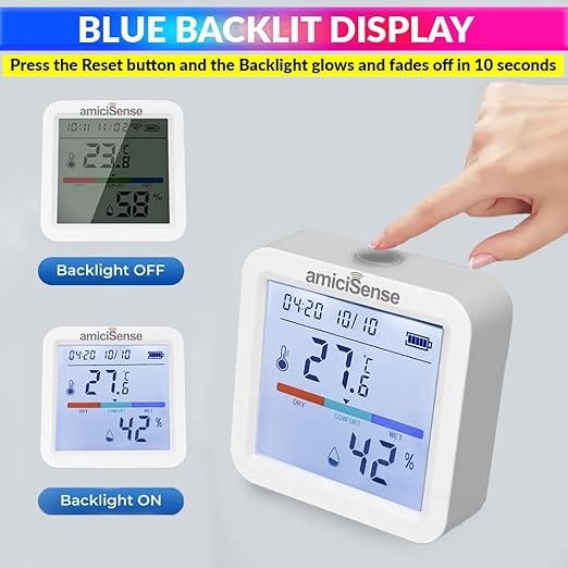 WiFi Temperature Humidity Sensor, Thermometer Hygrometer with Data Export Feature Compatible with SmartLife App