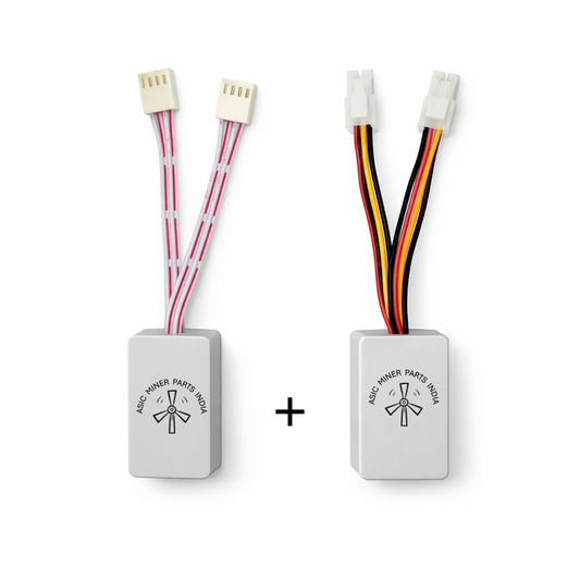 Antminer S19k Pro Fan Simulator / Fan Spoofer – 4 Fan Support (2 Square + 2 Flat 4-Pin Connectors)