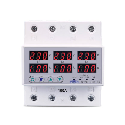 100A 3-Phase Voltage Protector for ASIC Miners Over/Under Voltage & Phase Protection
