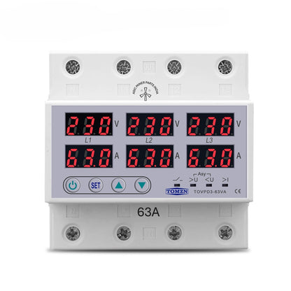 AmiciSmart Three-Phase Voltage Protector for ASIC Miners (220V / 440V, 63A)