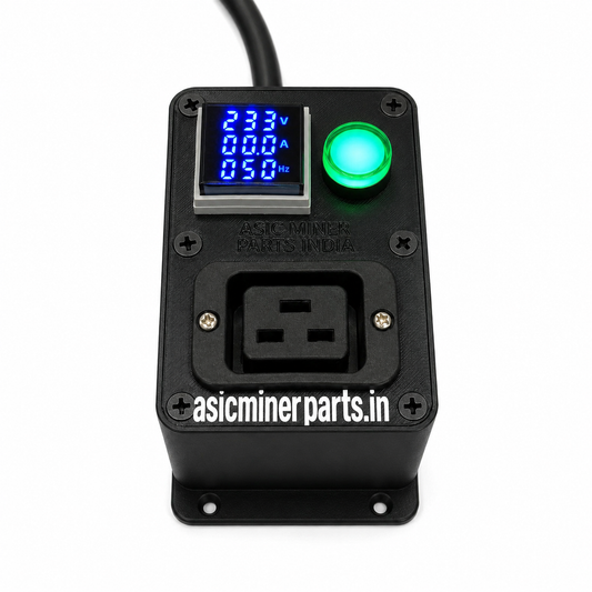 Heavy Duty C19 PDU with Voltage, Ampere & Frequency Meter for ASIC Miner | Plug & Play Mining PDU