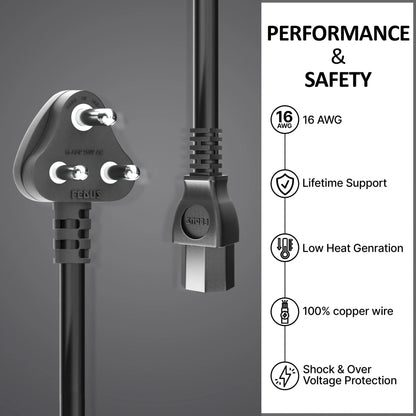 FEDUS 16A C13 Power Cable for ASIC Miners – Compatible with Antminer S19, L7, D9 and Others