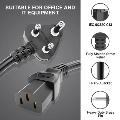 FEDUS 16A C13 Power Cable for ASIC Miners – Compatible with Antminer S19, L7, D9 and Others