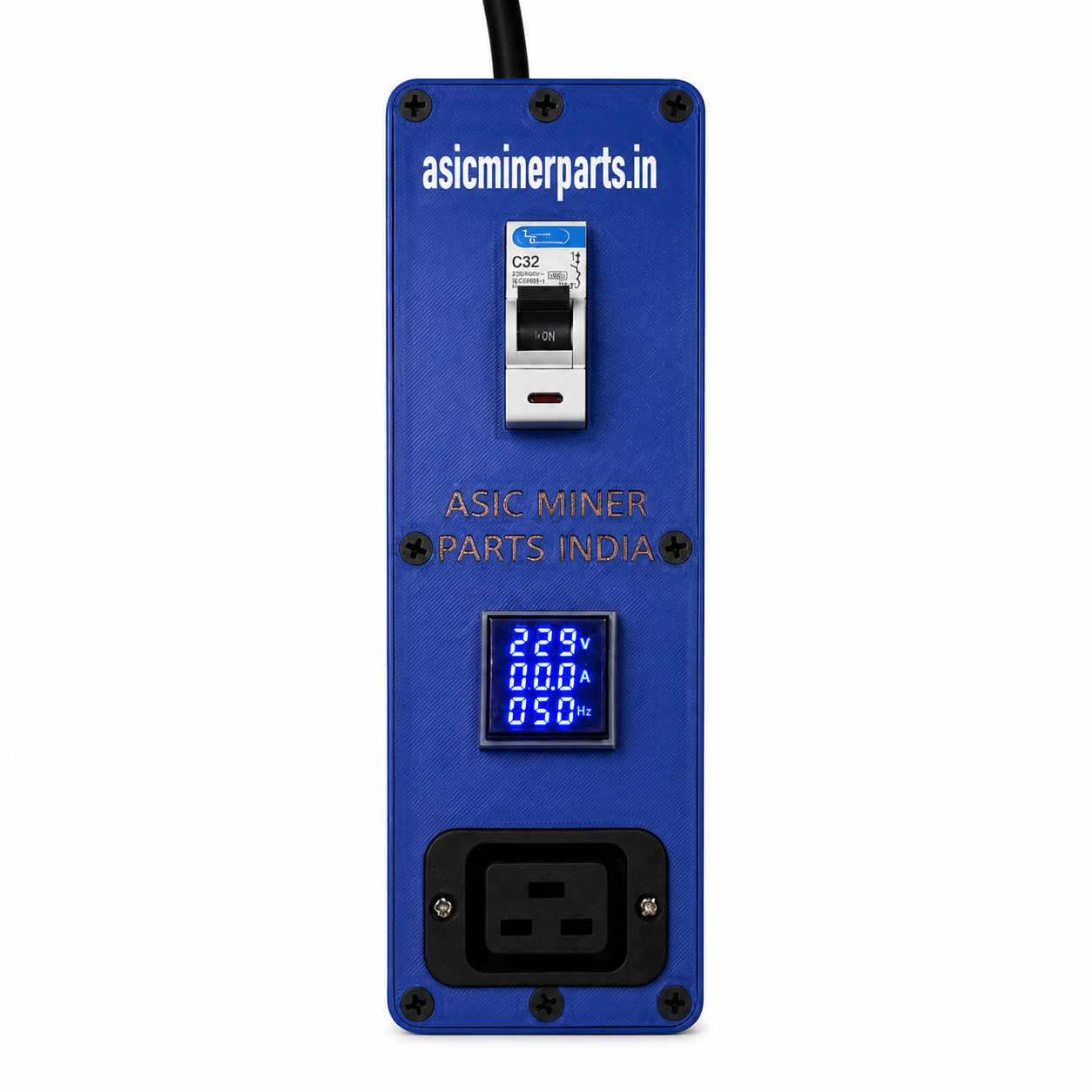 C19 PDU for ASIC Miner Rigs - Voltage/Amp Display & High Quality 20A MCB