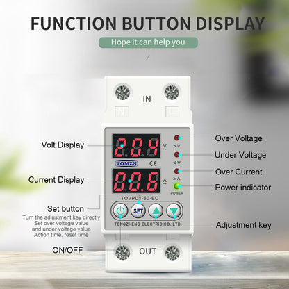 TOMZN Heavy Duty Smart Voltage Protection Relay 63A, 80A for ASIC Miner, Home & Industrial Applications