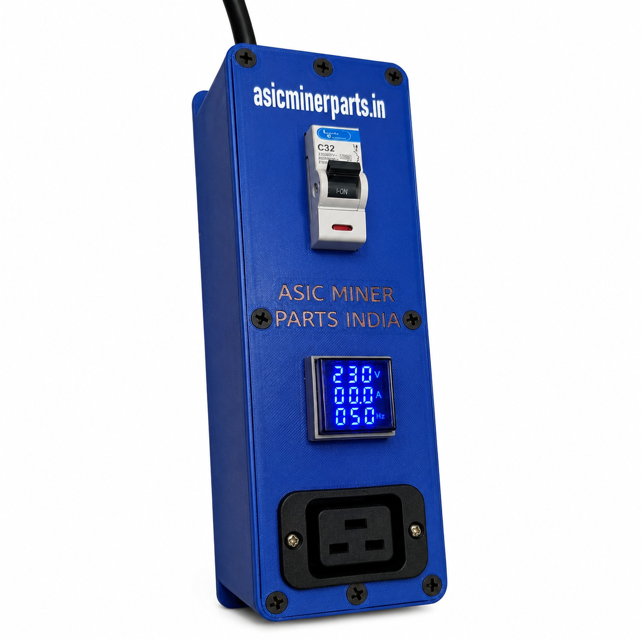 C19 PDU for ASIC Miner Rigs - Voltage/Amp Display & High Quality 20A MCB
