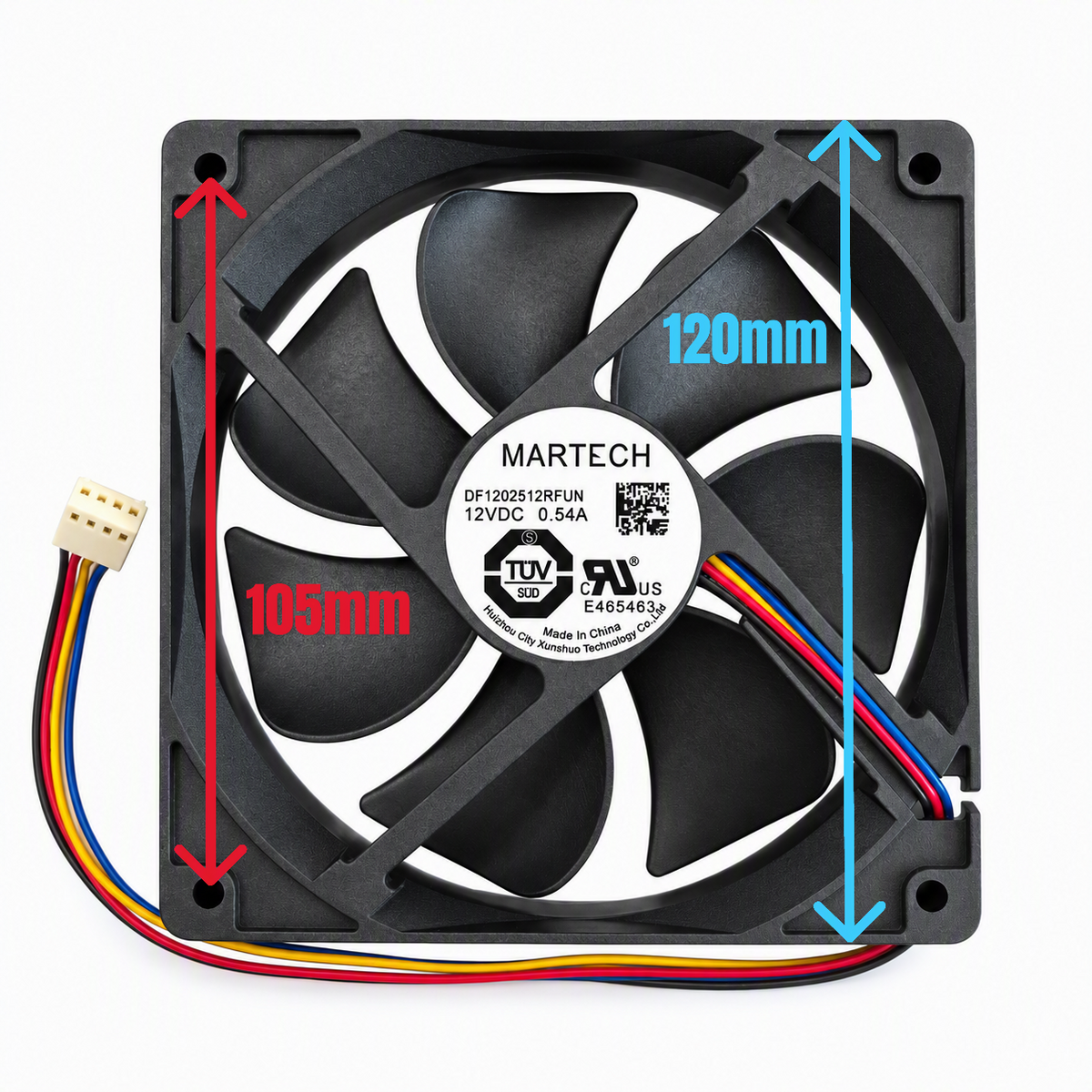 MARTECH DF1202512RFUN 12V 0.54A Cooling Fan for Canaan Avalon Q Bitcoin Miner