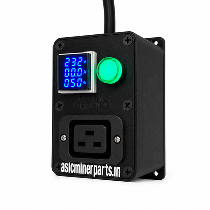 Heavy Duty C19 PDU with Voltage, Ampere & Frequency Meter for ASIC Miner | Plug & Play Mining PDU